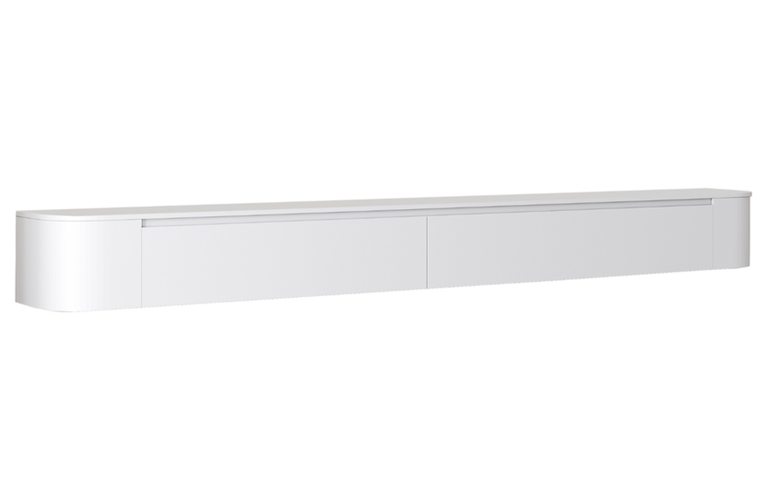 Japandi Tv Meubel Curved - Mat Wit - Gebogen zijkant