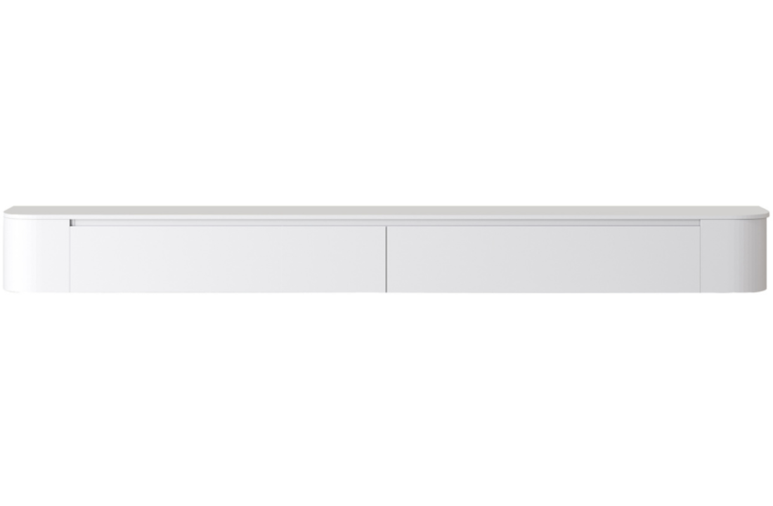 Japandi Tv Meubel Curved - Mat Wit - Gebogen zijkant