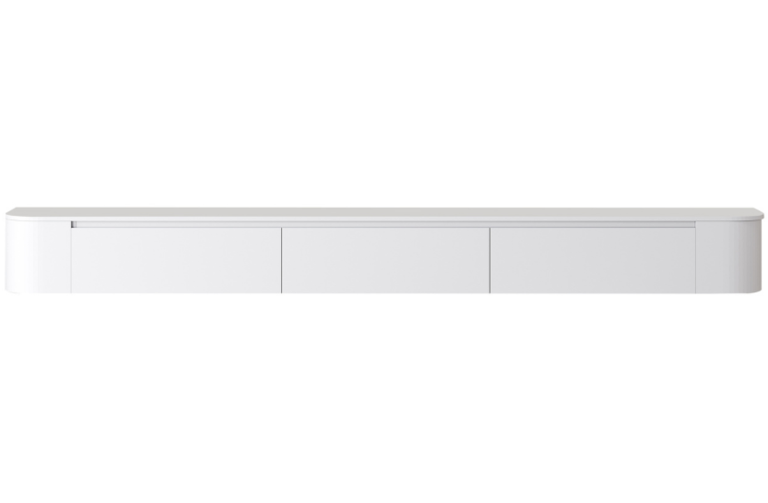 Japandi Tv Meubel Curved - Mat Wit - Gebogen zijkant