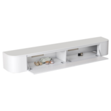 Japandi Tv Meubel Curved - Mat Wit - Gebogen zijkant