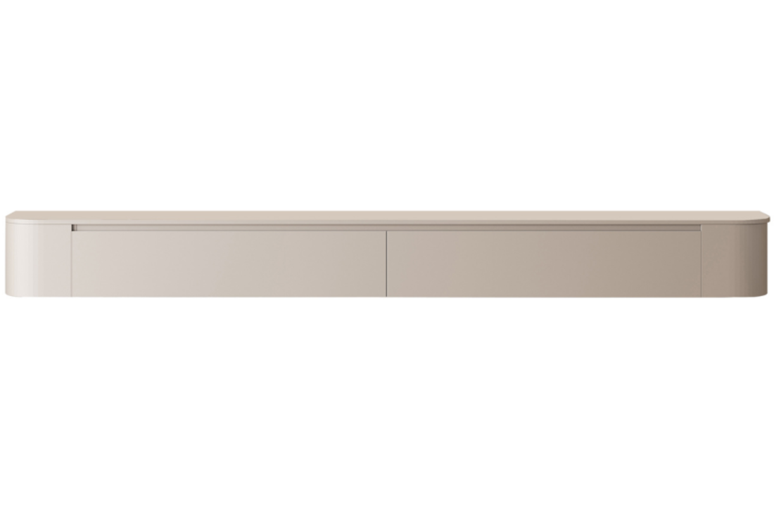 Japandi Tv Meubel Curved - Beige - Gebogen zijkant