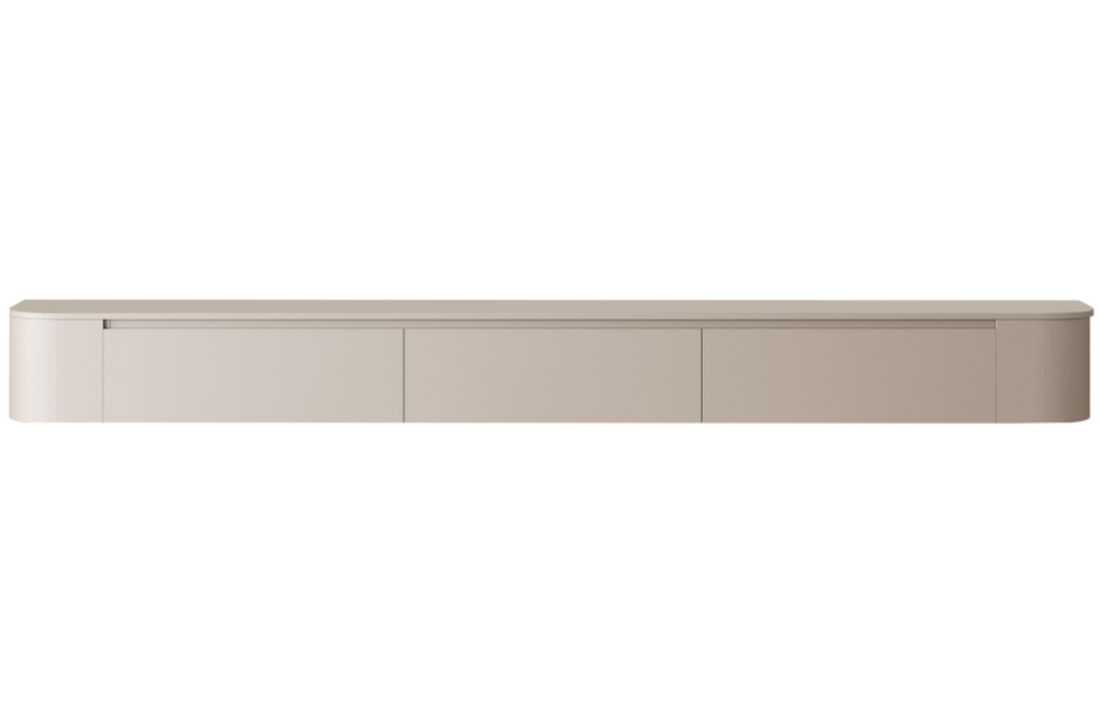 Japandi Tv Meubel Curved - Beige - Gebogen zijkant
