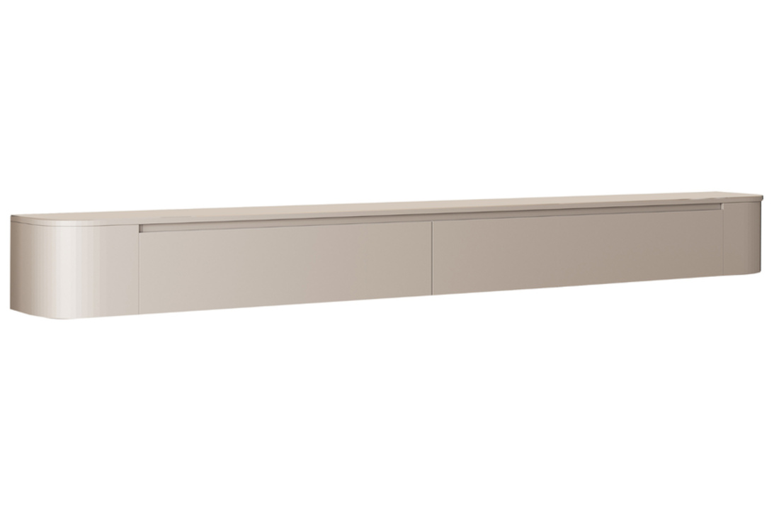 Japandi Tv Meubel Curved - Beige - Gebogen zijkant