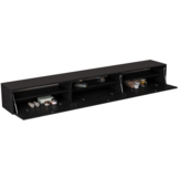 Zwevende Tv Meubel - Zwart Eiken - Recht