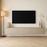 Zwevende Tv Meubel - Beige - Recht