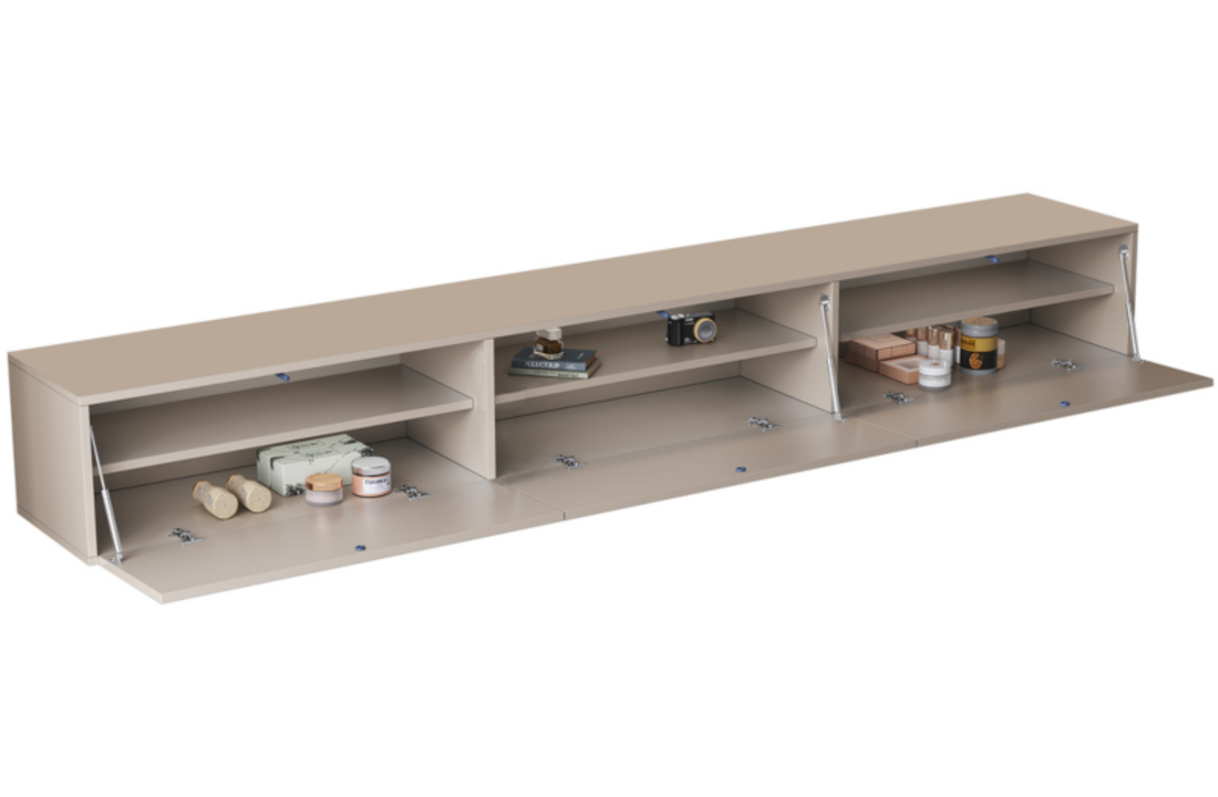 Zwevende Tv Meubel - Beige - Recht