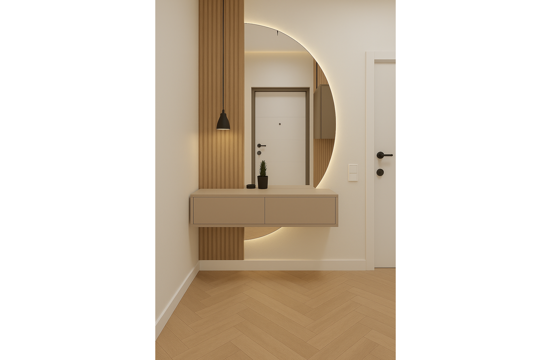 Zwevende Gangkast - Beige - L100 x D25 x H20 cm