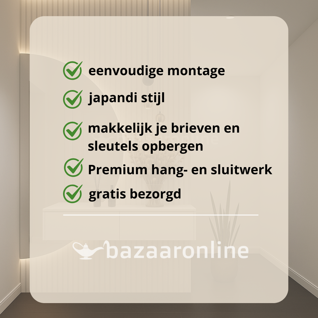 Zwevende Gangkast - Mat Wit - L100 x D25 x H20 cm