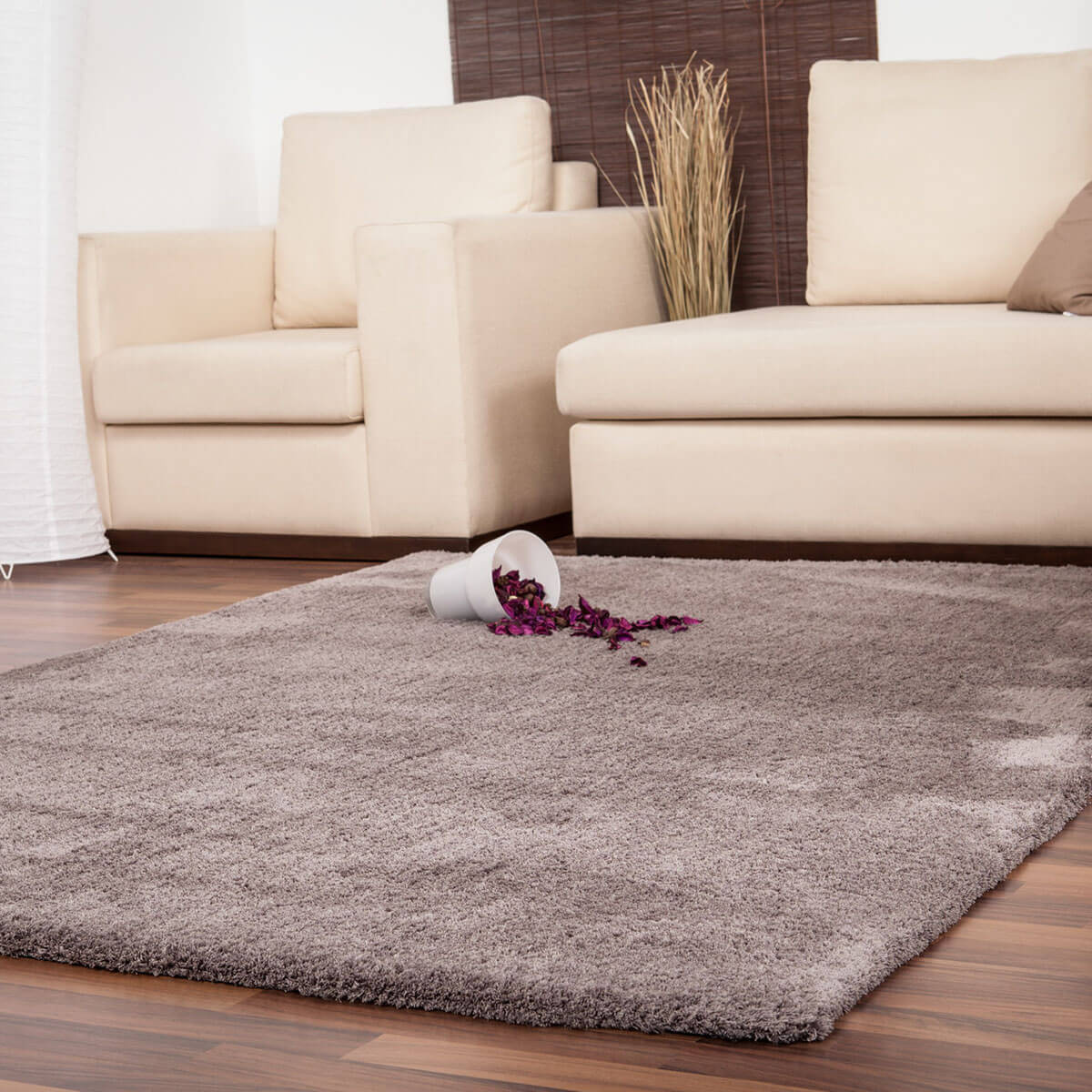 Velvet Vloerkleed hoogpolig Platin - Eric Kuster Stijl