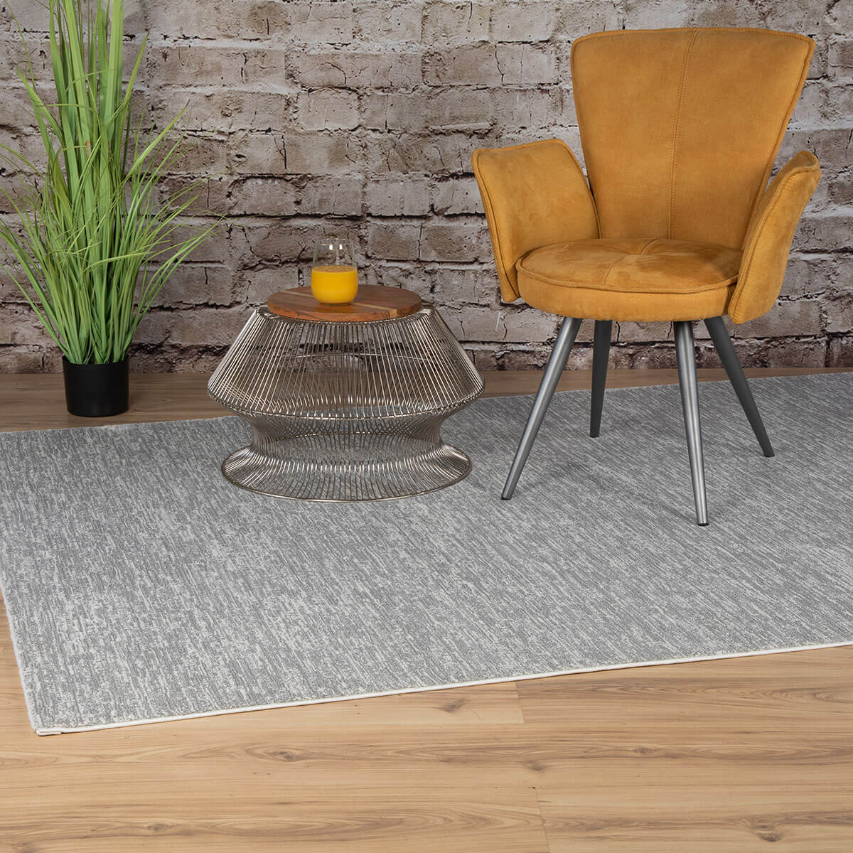 Vloerkleed Palma Zilver/Ivory - laagpolig