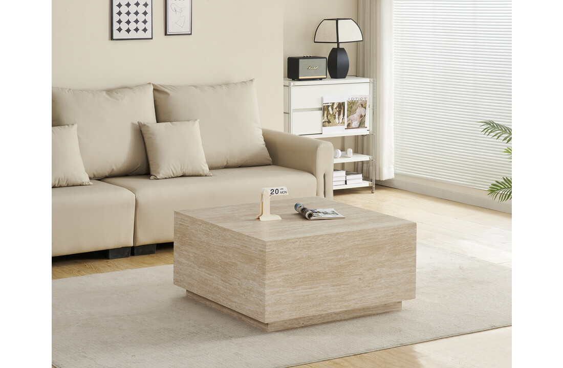 Salontafel Nuvola - Vierkant met Travertijn look