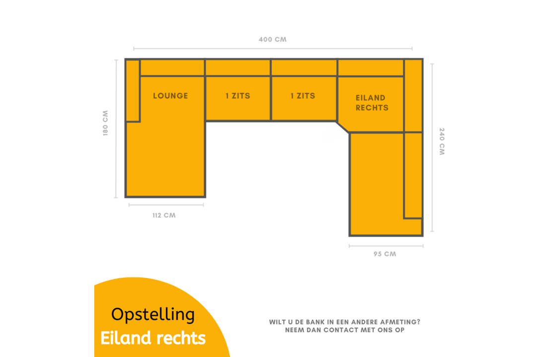 U-bank Claudi - Lichtgrijs