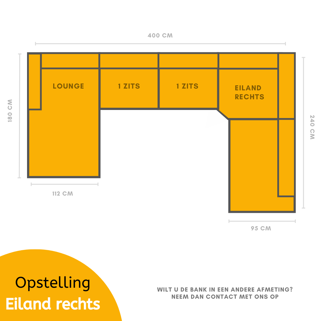 U-bank Claudi - Lichtgrijs