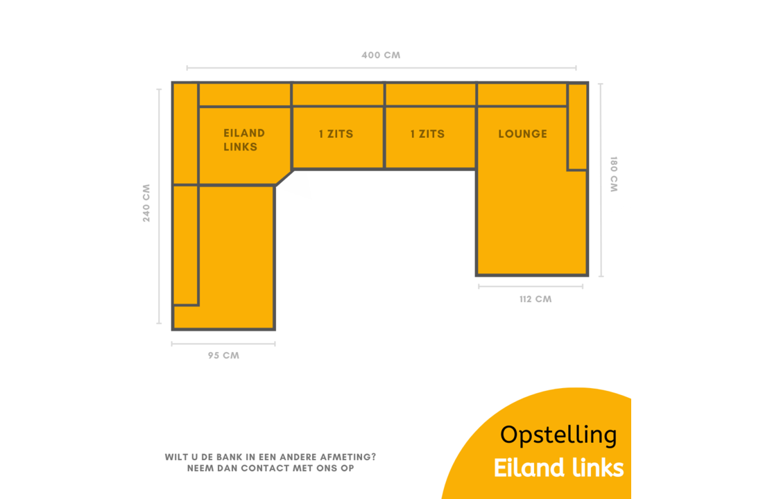 U-bank Claudi - Lichtgrijs