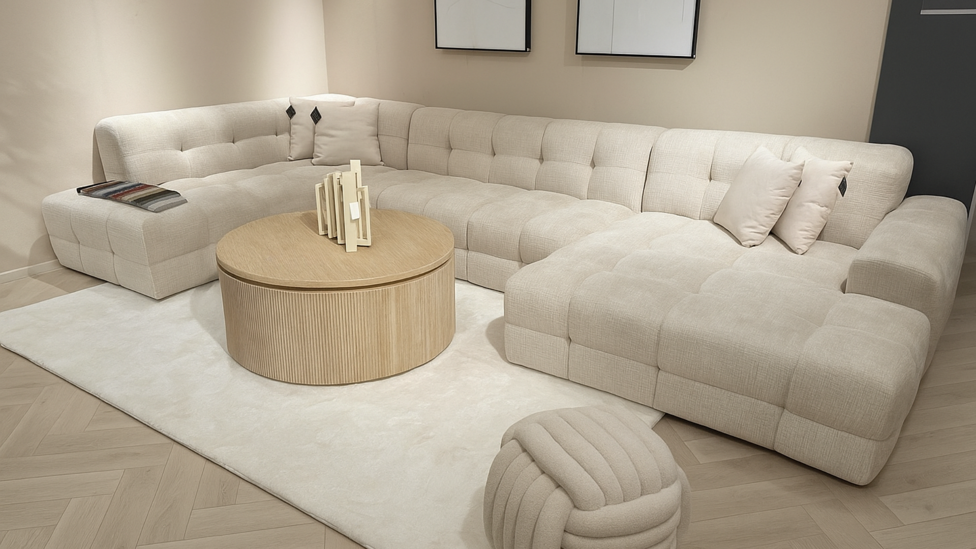 U-Bank Cubes - Geweven stof - Cremé