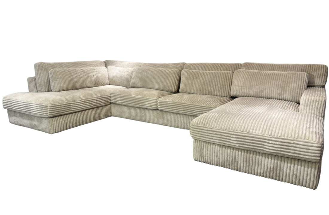 U-Bank Texas | Fluffy Ribstof Zand/Beige - Pocketvering