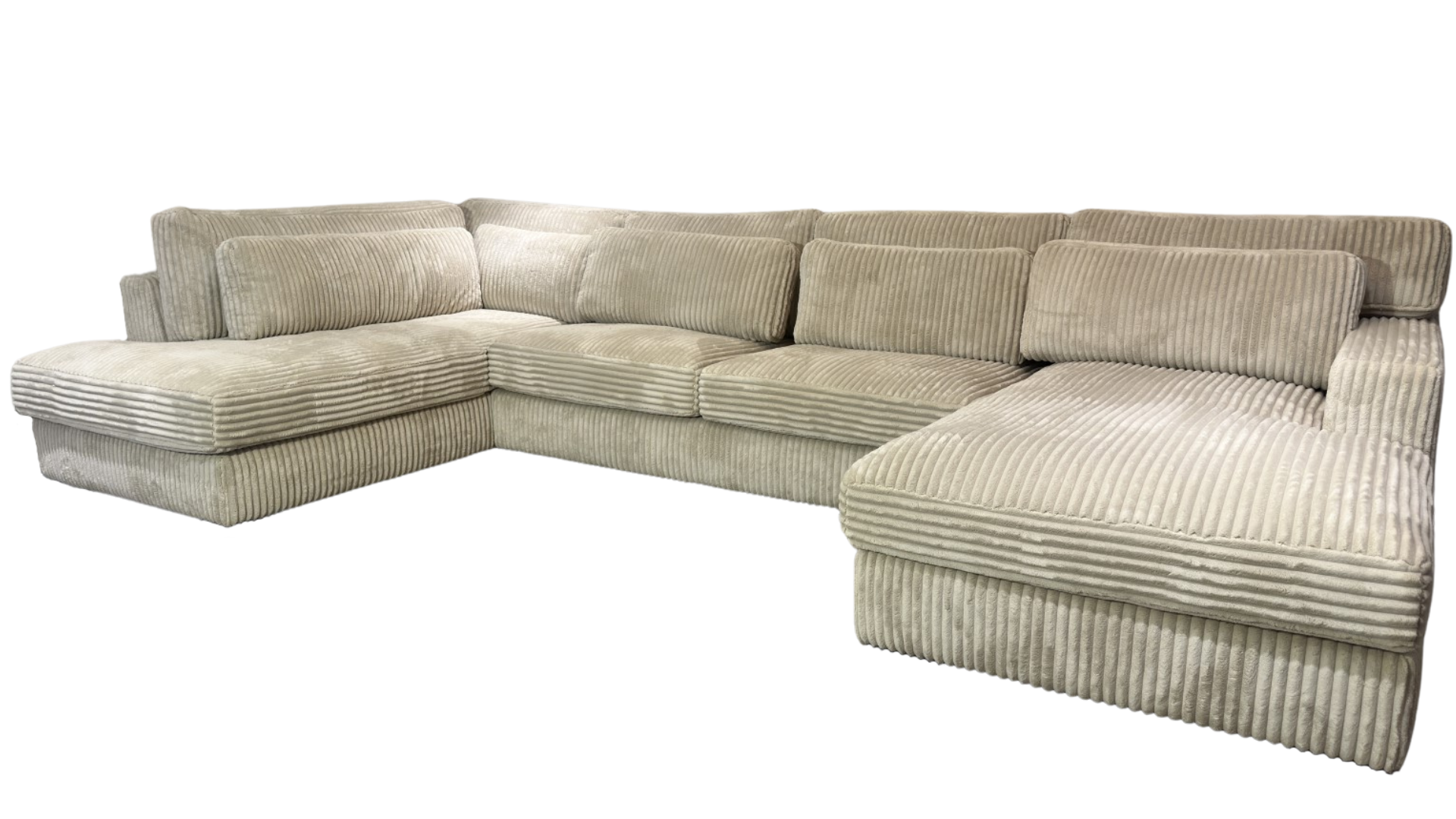 U-Bank Texas | Fluffy Ribstof Zand/Beige - Pocketvering