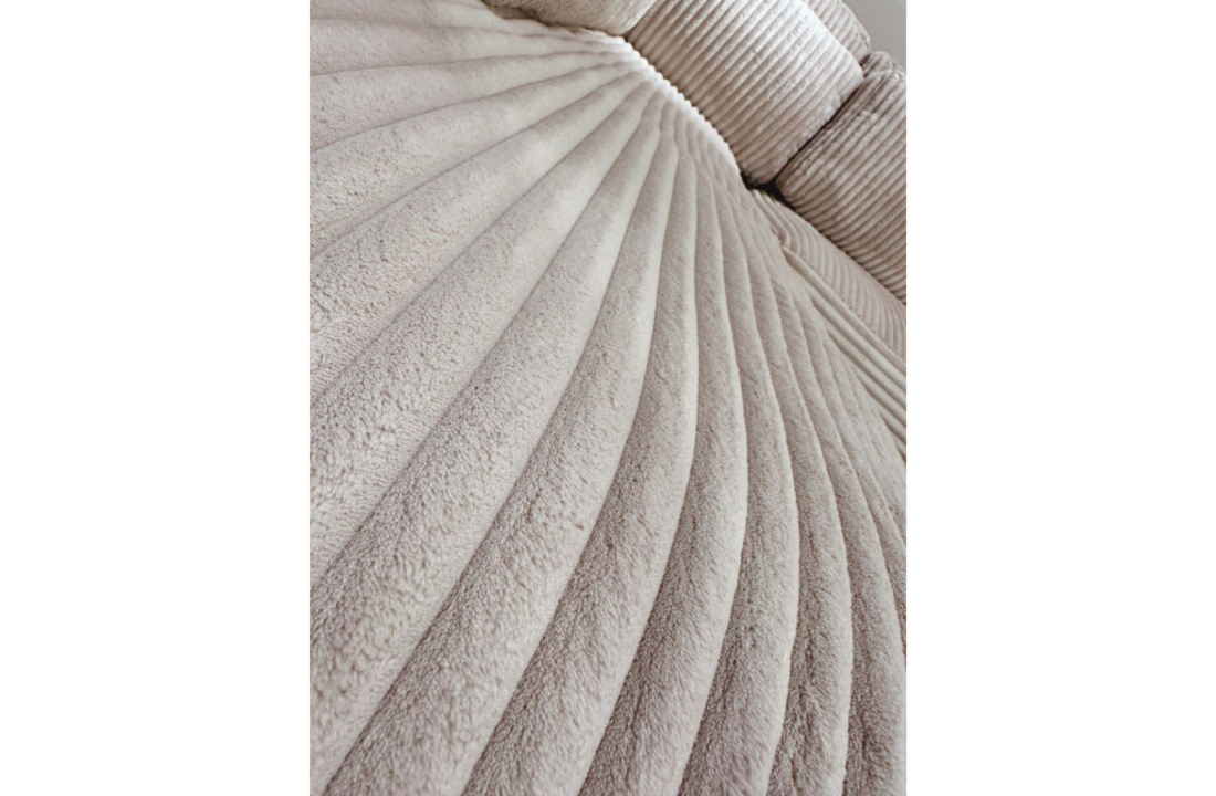 U-Bank Texas | Fluffy Ribstof Zand/Beige - Pocketvering