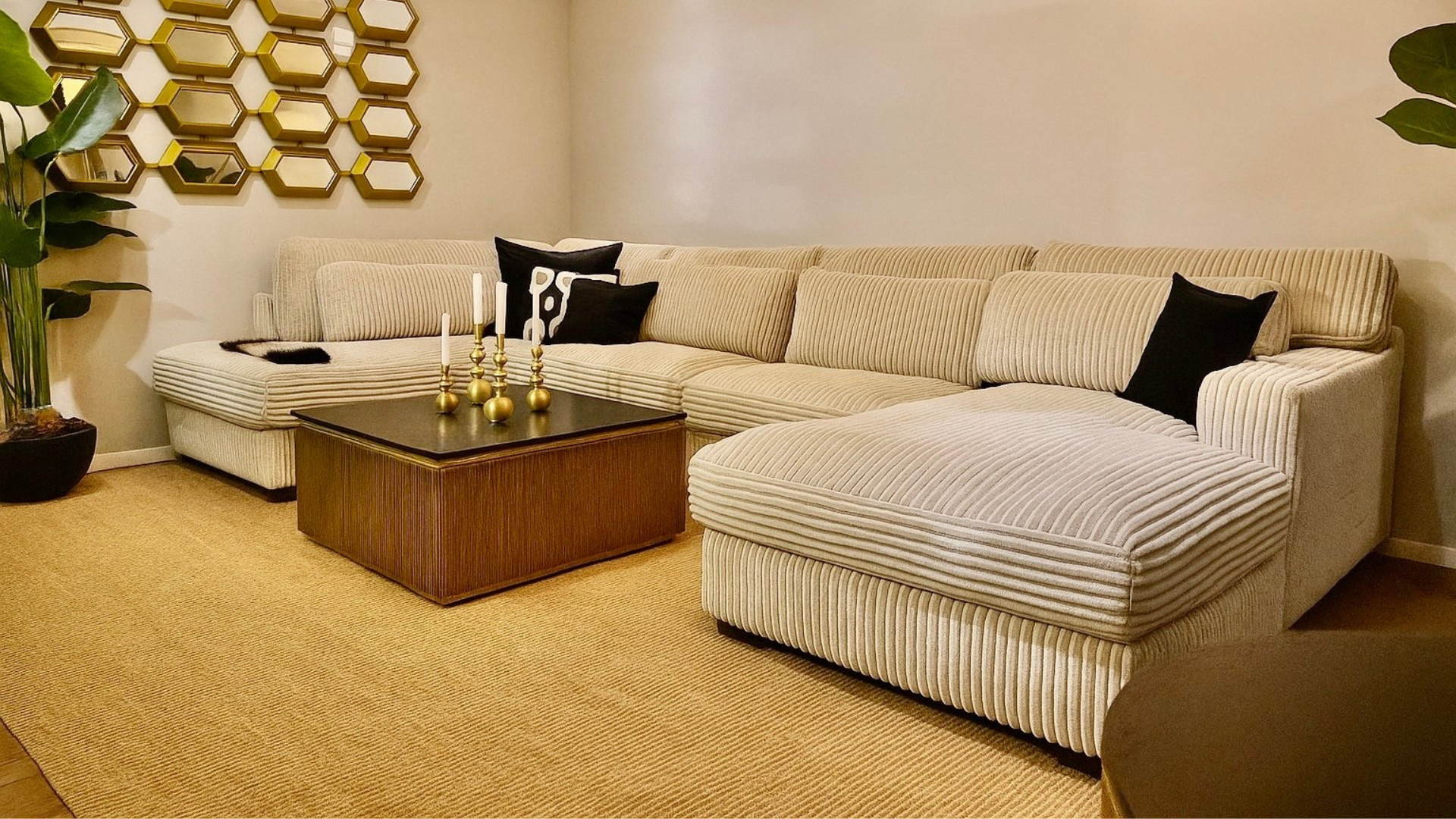 U-Bank Texas | Fluffy Ribstof Zand/Beige - Pocketvering