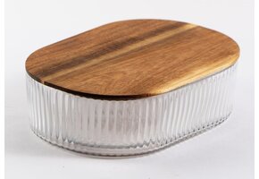 Glazen Bewaardoos Woody - Ø 25,5 cm