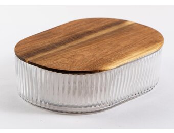 Glazen Bewaardoos Woody - Ø 25,5 cm