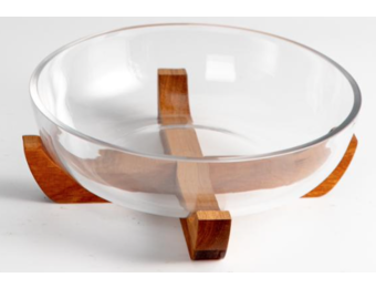 Lage glazen serveerschaal Woody – Ø 21 cm