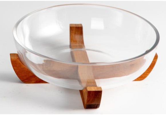 Lage glazen serveerschaal Woody – Ø 21 cm