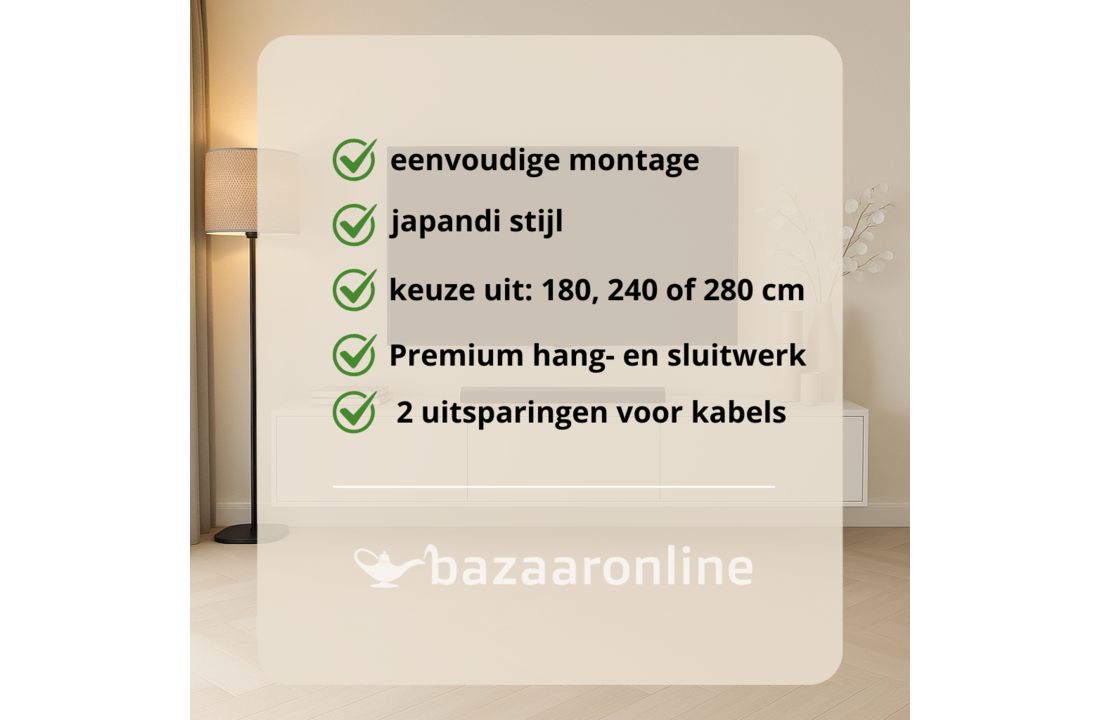 Zwevende Tv Meubel - Mat Wit - Recht