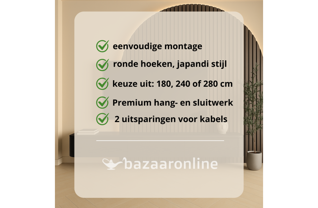 Japandi Tv Meubel Curved - Zwart Eiken - Gebogen zijkant