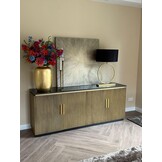 Dressoir Goldtown | Zwart Eiken Fineer - 200 x 40 x 80 cm