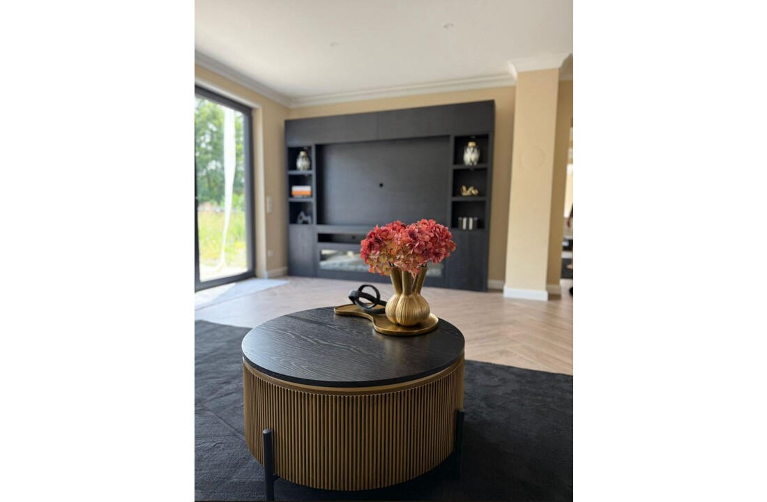 Salontafel Goldtown Zwart Eiken Fineer | Ø90 cm