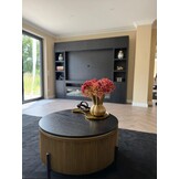 Salontafel Goldtown Zwart Eiken Fineer | Ø90 cm