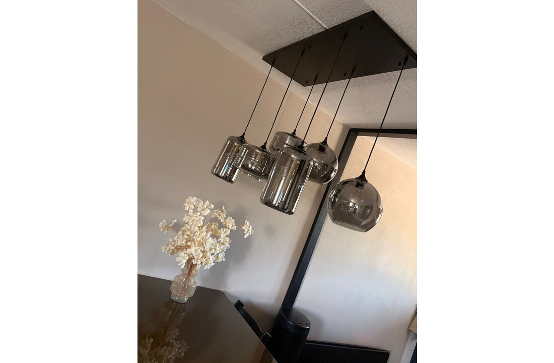 Hanglamp Mix Bollen Smoking glass 6 lichts