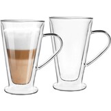 Dubbelwandige Glazen met oortje | 2 stuks | 400 ml