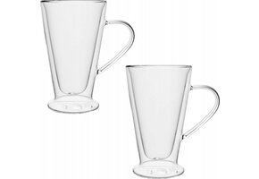 Dubbelwandige Glazen met oortje | 2 stuks | 400 ml