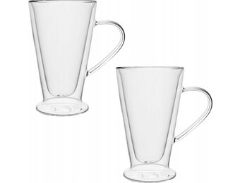 Dubbelwandige Glazen met oortje | 2 stuks | 400 ml