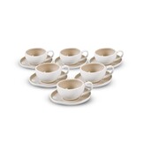 Espressoset Barles Wit/Taupe | 12-delig