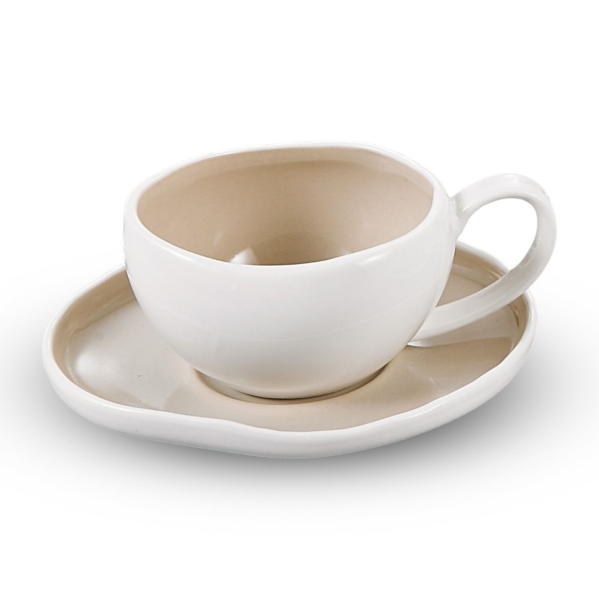 Espressoset Barles Wit/Taupe | 12-delig