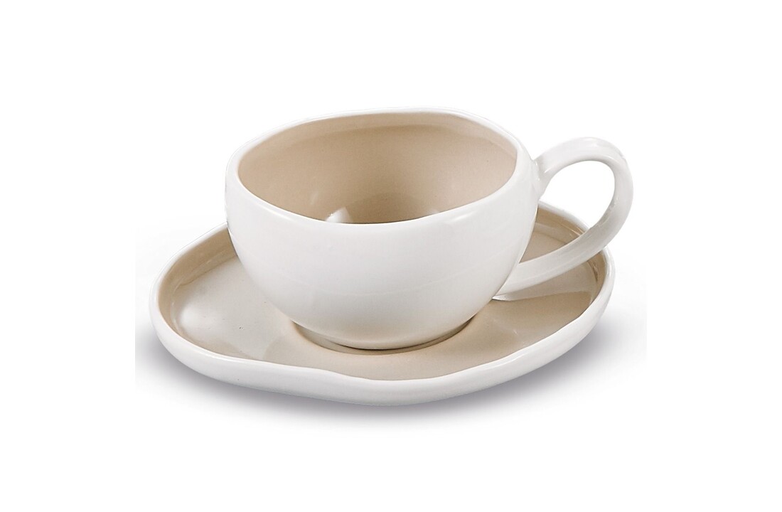 Koffieset Barles Wit/Taupe | 12-delig