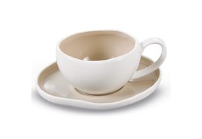 Koffieset Barles Wit/Taupe | 12-delig