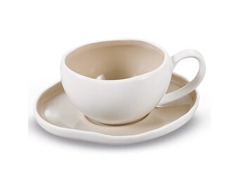 Koffieset Barles Wit/Taupe | 12-delig