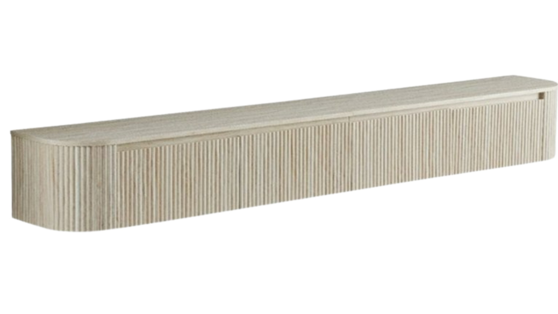Carrara Tv Meubel Curved - Beige - Gebogen zijkant