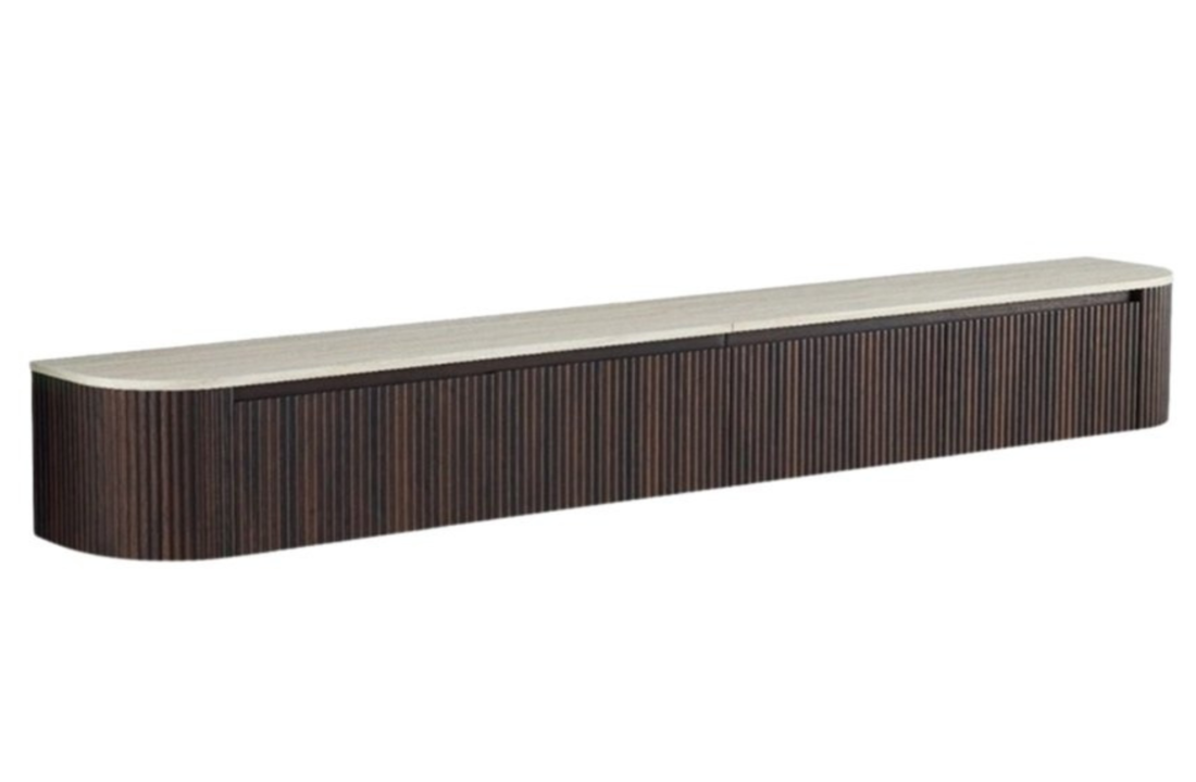 Portofino Tv Meubel Curved - Bruin - Gebogen zijkant