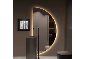 Halfronde spiegel - met LED-verlichting