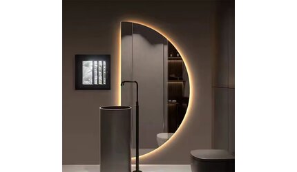 Halfronde spiegel - met LED-verlichting
