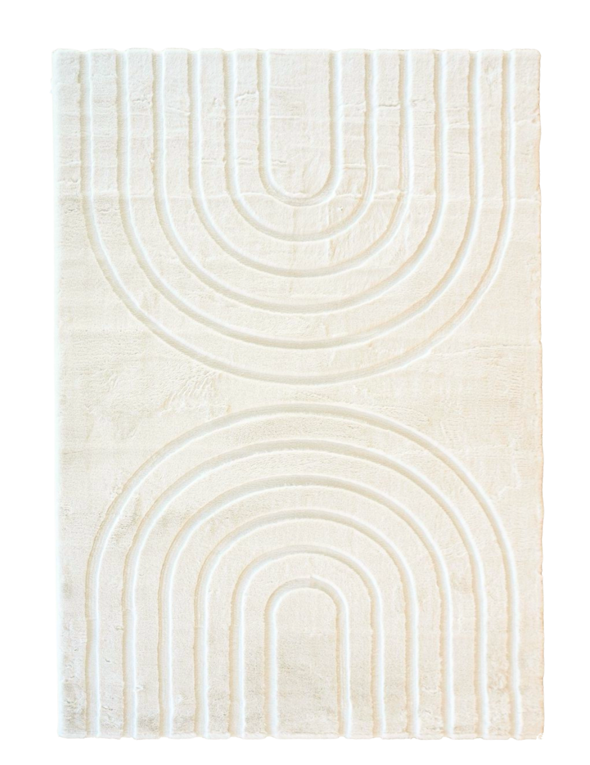 Curves vloerkleed Crème - japandi vloerkleed - fluffy rabbit fur