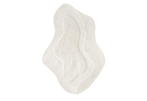Organische vorm vloerkleed Cozy Crème