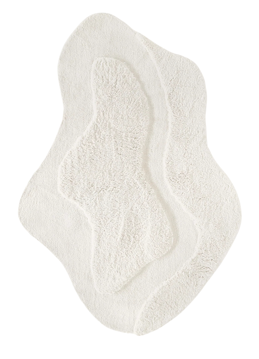 Organische vorm vloerkleed Cozy Crème