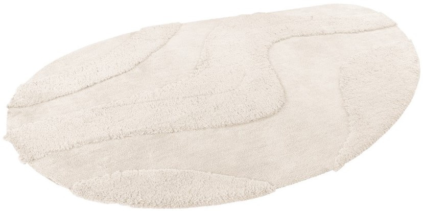 Organische vorm Vloerkleed Waves Crème