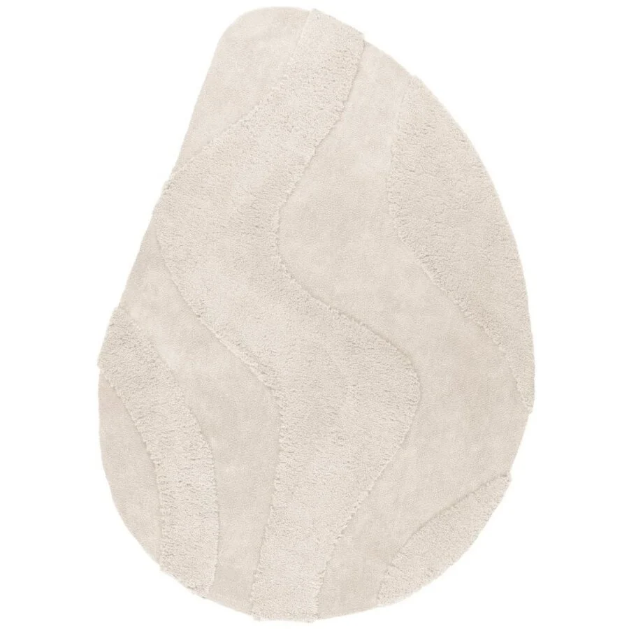 Organische vorm Vloerkleed Waves Crème